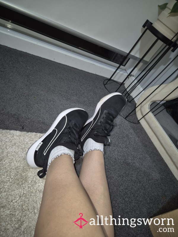 Black Sprint Trainers Well Worn And Loved