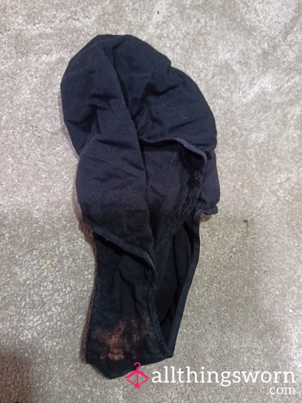 Black Stained Panties