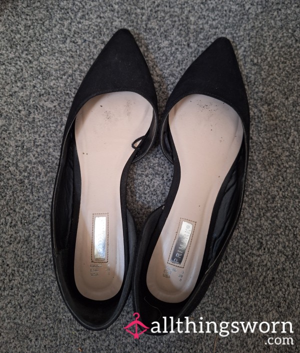 Black Stiletto Ballet Pumps