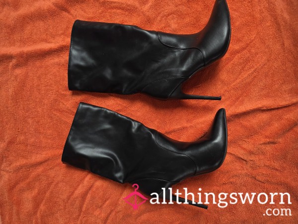 Black Stiletto Boots, Soles Filthy From Where I've Walked