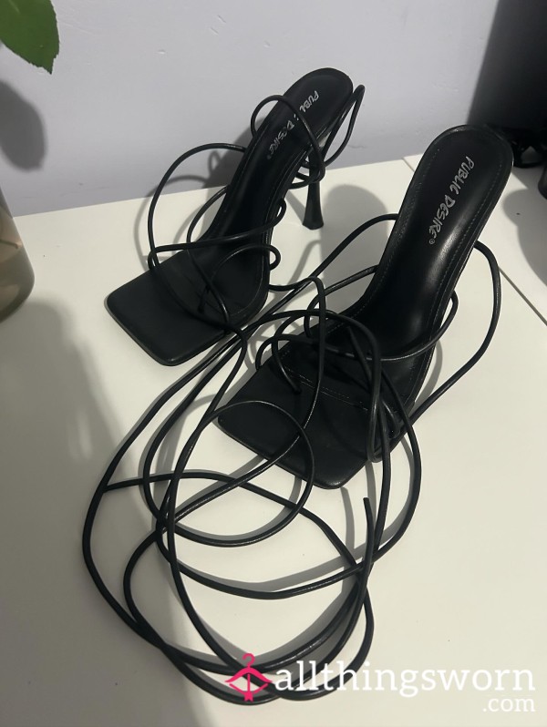 Black Strap Heels