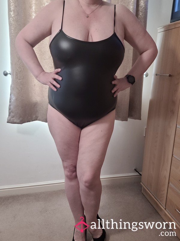 Black Strap Pvc Bodysuit