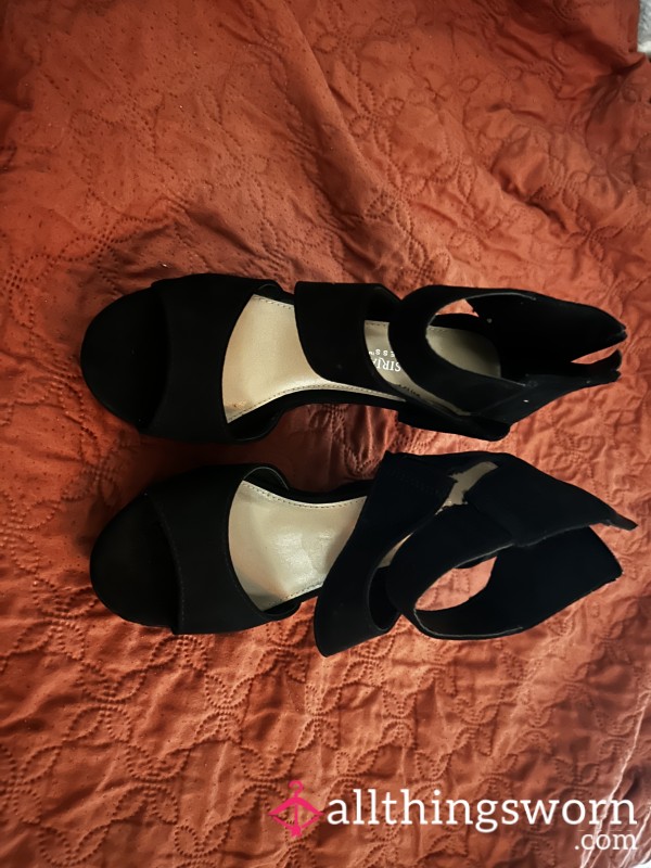 Black Strappy Heels 💋 (Only One Available) Feminine & Worn – Sleek Everyday Pair