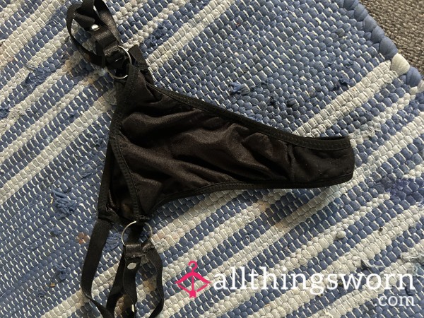 Black Strappy Thong