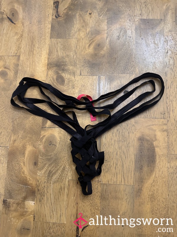 Black Strappy Thong