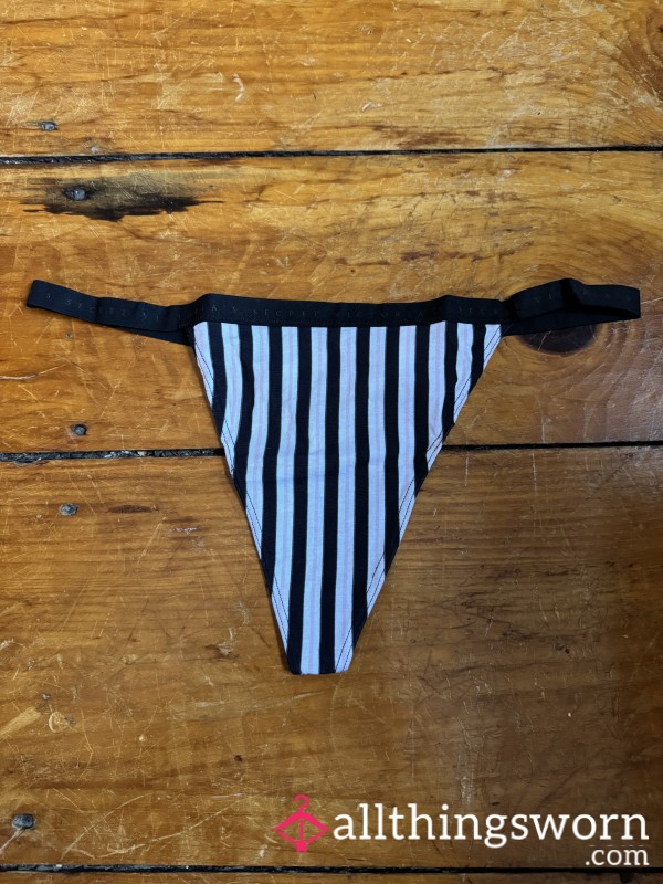 🖤 Black Stripe Cotton Gstring, VS, Size XXL