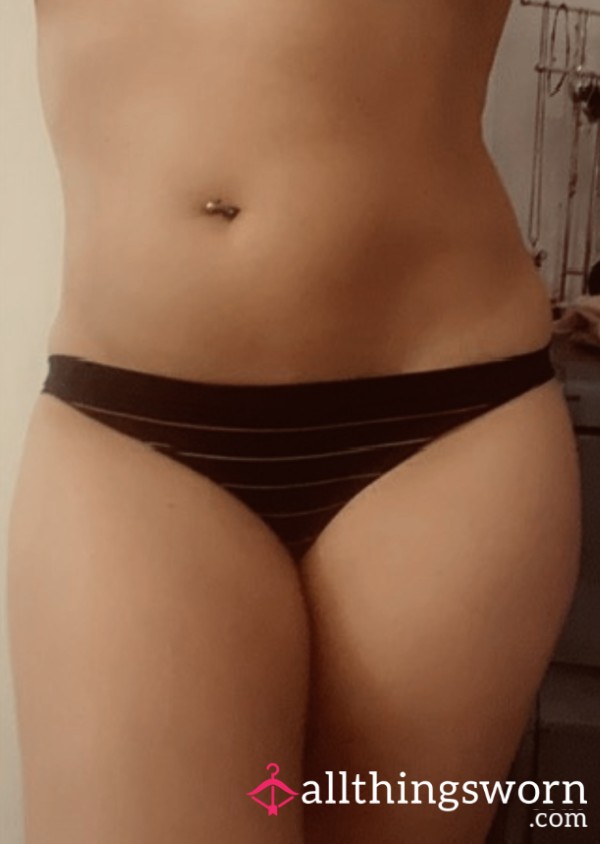 Black Striped Bikini Cut