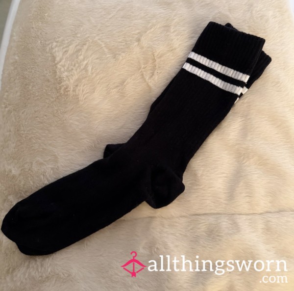 Black Striped Calf Socks 🖤
