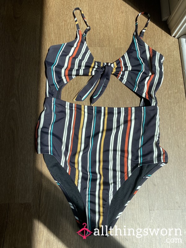 Black Striped One Piece