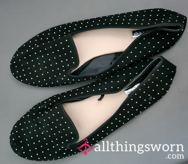 Black Studded Ballet Pumps