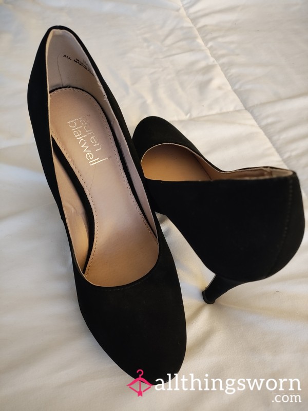 Black Suede High Heels Size 6