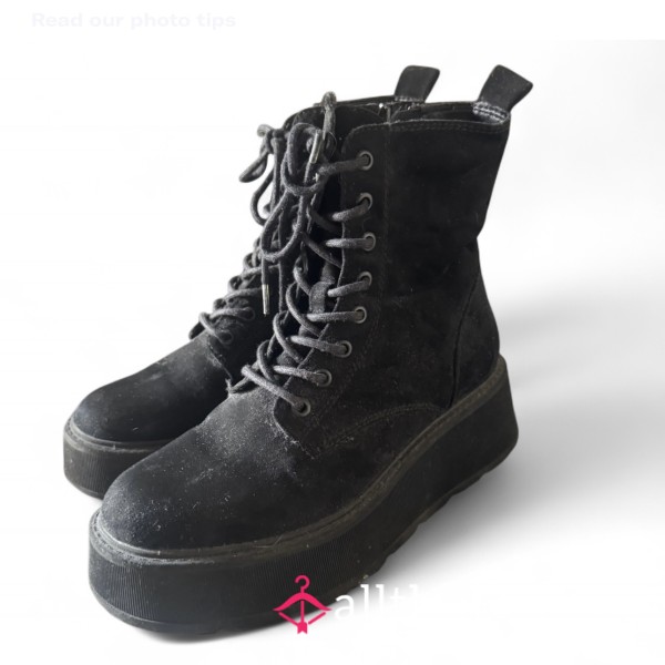 Black Suede Platform Boots