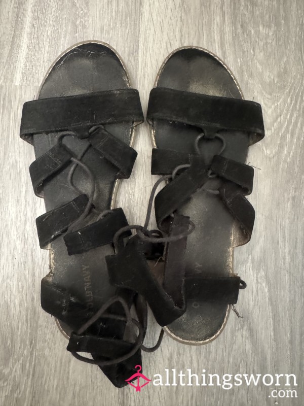 Black Suede Sandals