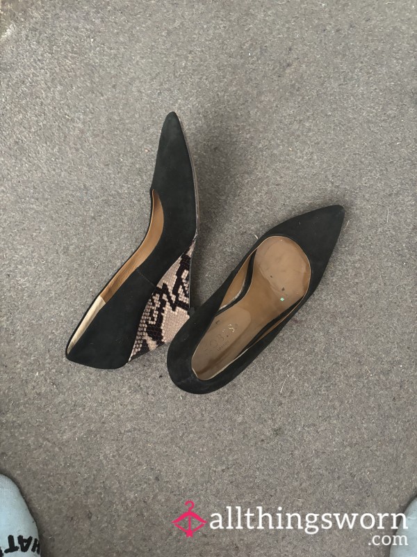 Black Suede Wedge Heels