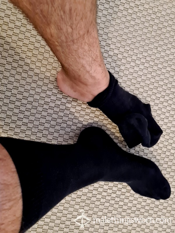 SOLD! (More Avail) | Black Sweaty Office Socks
