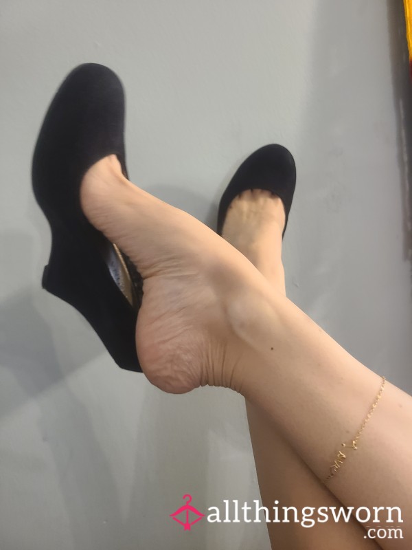 Black Sweaty Smelly Wedge Heels