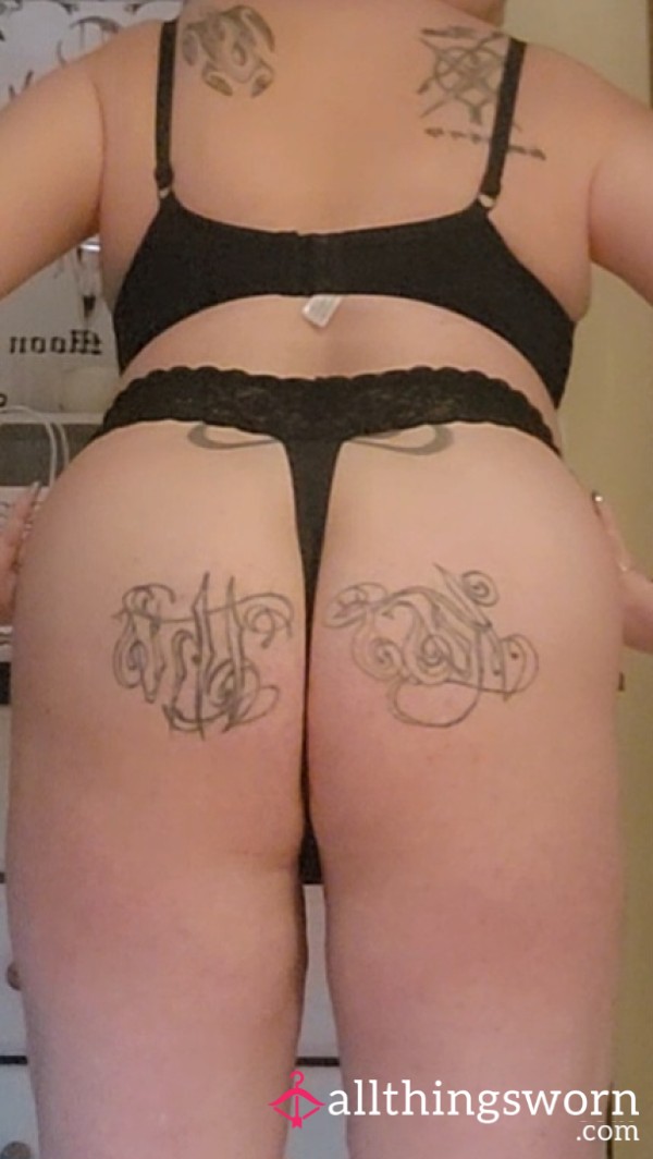 Black T Strap Thong.