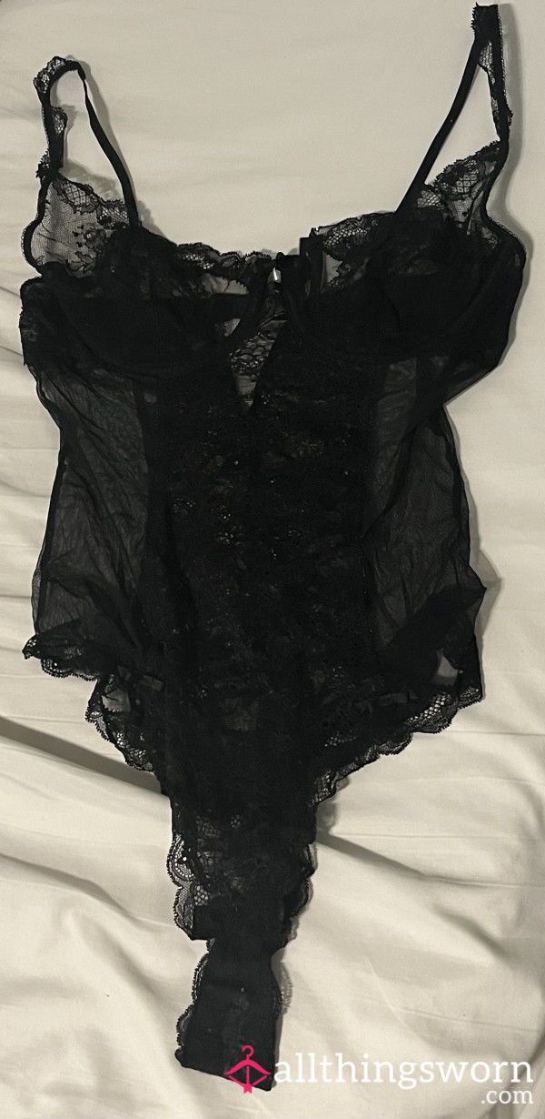 Black Teddy Lingerie With C*m Stain