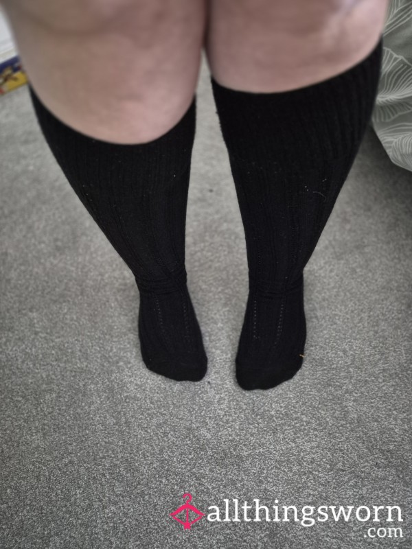 Black Thick Knee High Socks