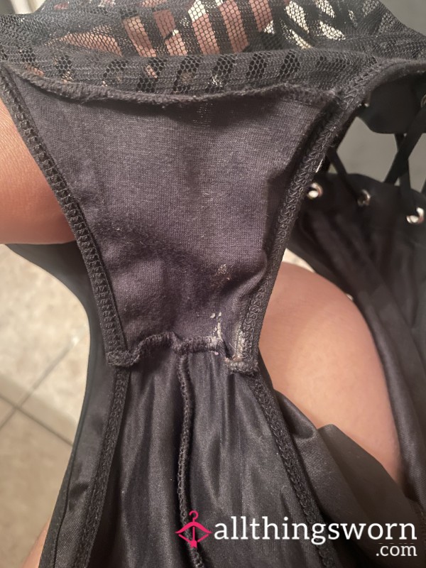 Black Thick Lace Bikini Panties