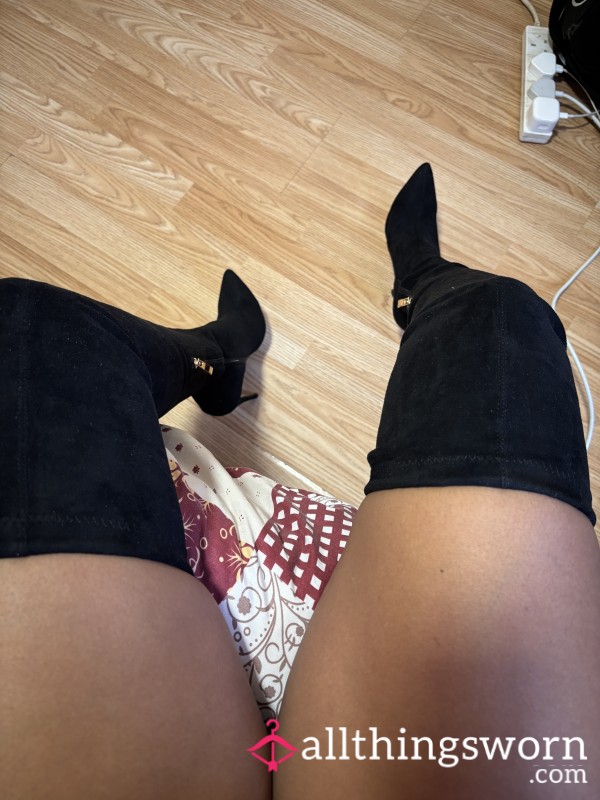 Black Thigh High Boots Sweaty And Wet Inside