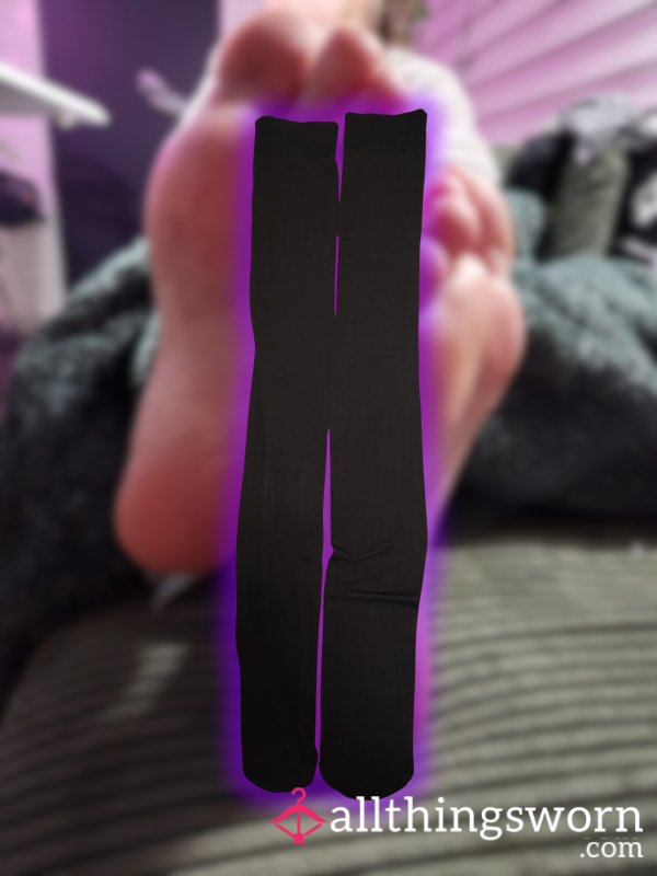 Black Thigh High Socks