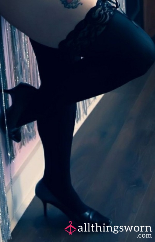 Black Thigh High Stocking X 1