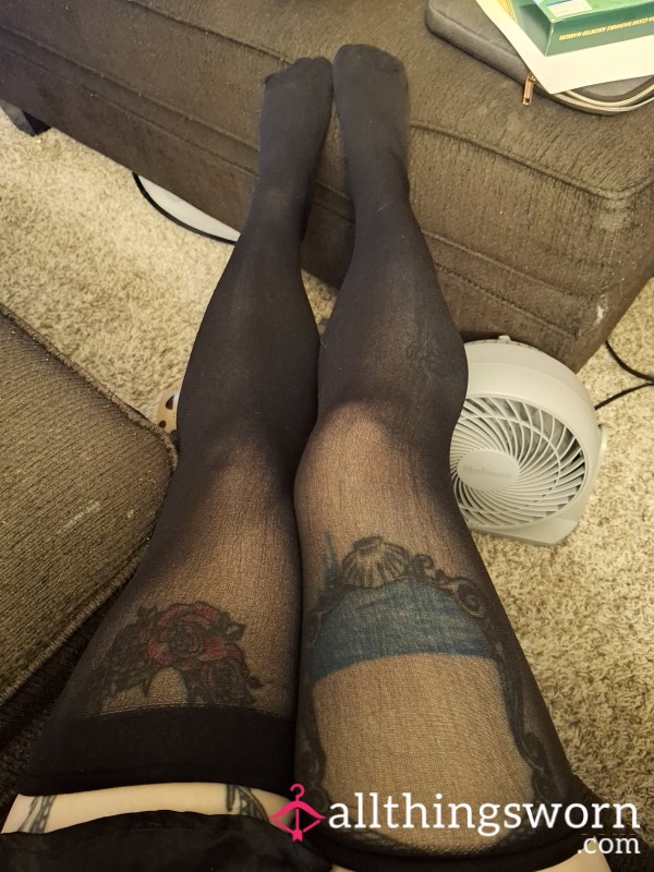 Black Thigh High Tights