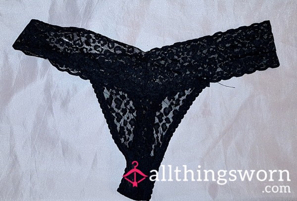 Well Worn Black Thong