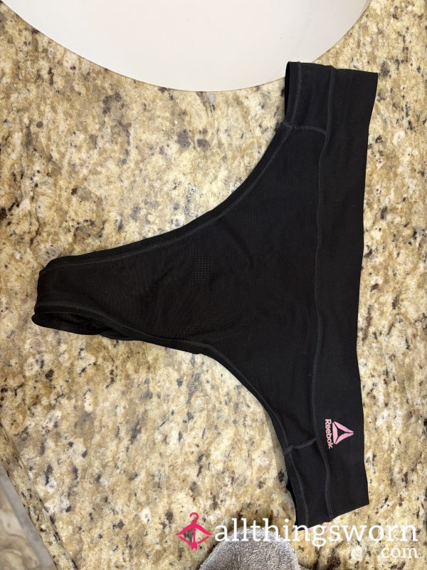 Black Thong Cotton WORN
