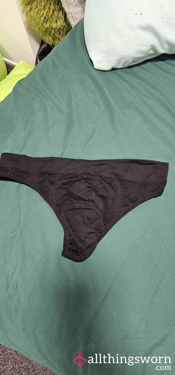 Black Thong, Size M, Well Worn