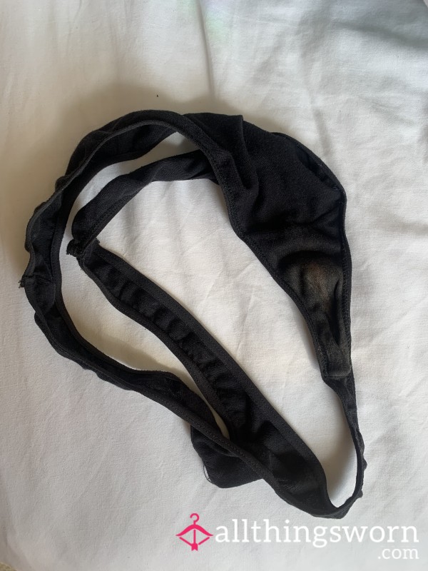 Black Thong UK Size 6 🖤 | Heavy Natural Wear | Strong Feminine Scent | Authentic Intimate Item | Woman Orgasm Juices Item