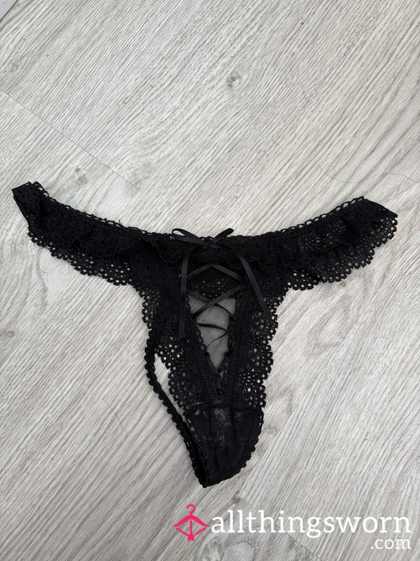 Black Thong Underwear – Worn 2 Days, Full Of Attitude