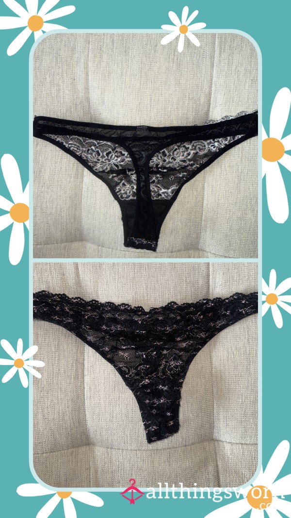 Black Thong With A Lace Front & A Mesh Back 🖤