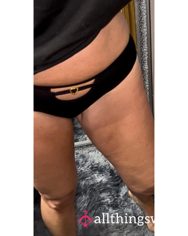 Black Thong With Heart Detail 💋 Custom Your Wear Now! 💋