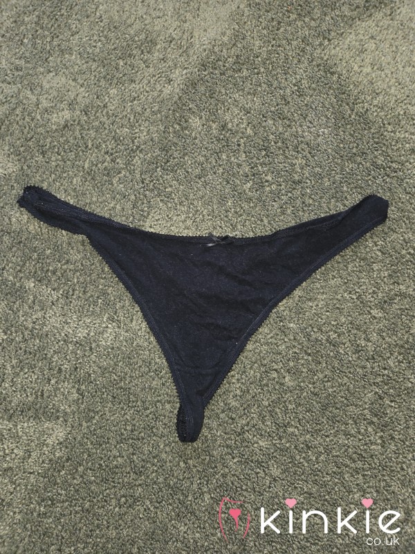 Black Thong With Little Bow On Front