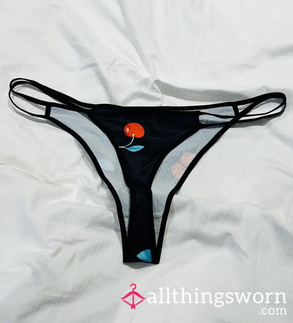 Black🍒 Thong, Worn For 24hrs, Smells Of My Sweet A** And Pu**y!🍒