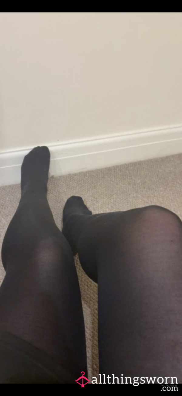 Well Worn Black Tights (24hrs+)