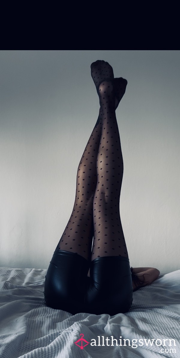 Black Tights With Polka Dots🖤🩶 EU Size S