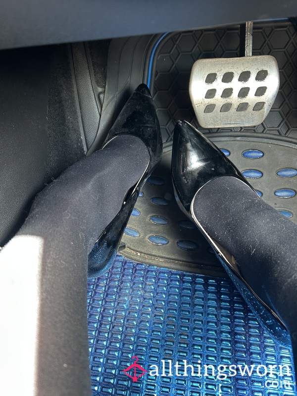 40 Denier Black Tights Worn By Me All Day At Work