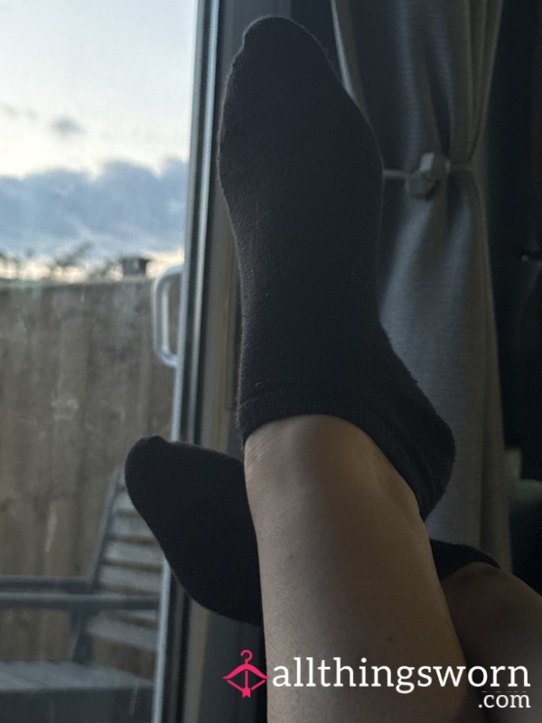 Black Trainer Socks Worn In Hot Tub