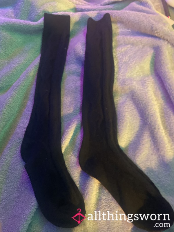 Black Used Knee High Socks