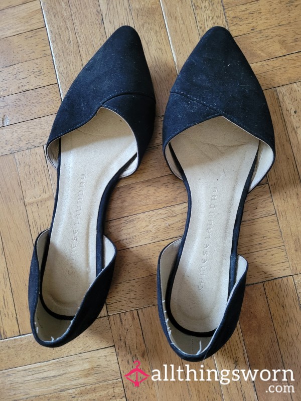 Black Velvet Flats