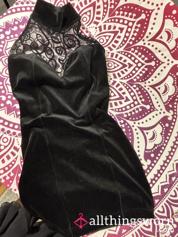 Black Velvet Mini Dress
