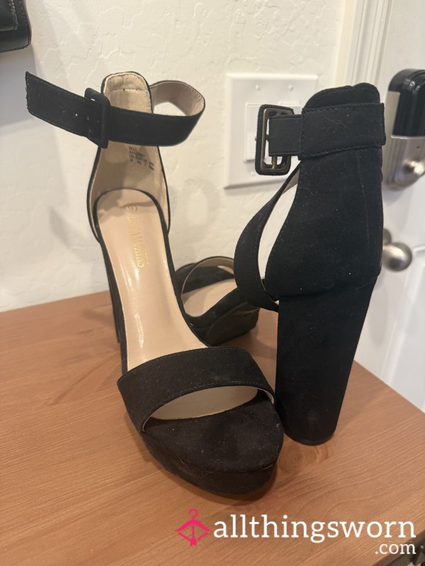 Black Velvet Platform Heels