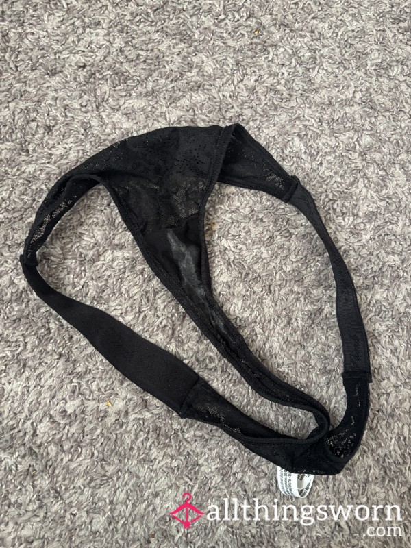 Black Victoria Secret Soaked Thong💦