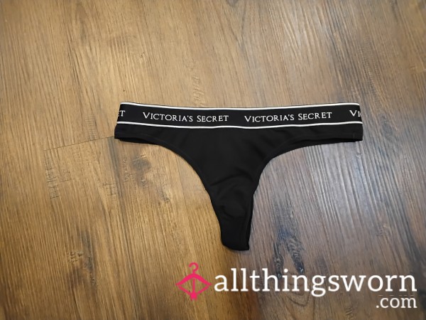 Black Victoria's Secret Thong, Worn During Bedroom Play. They Were Kept On For The Rest Of The Day.