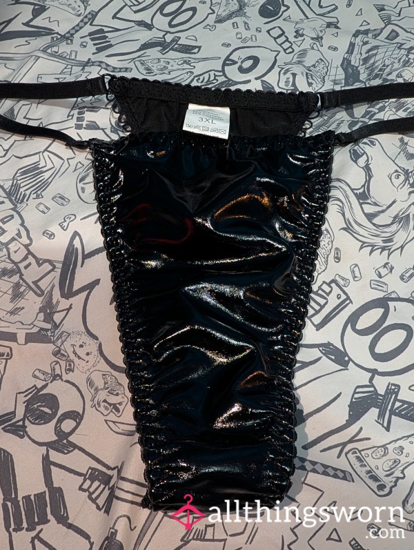Black Vinyl Thong From BBW Dominatrix