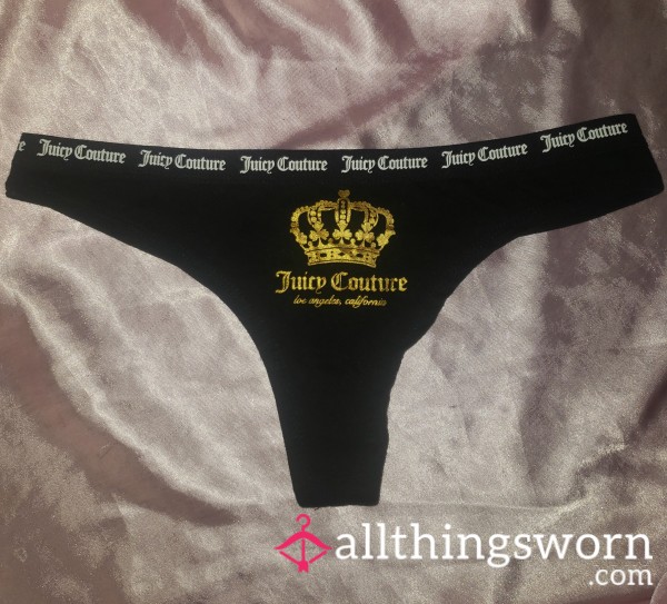 Black W/ Gold Crown Juicy Couture Thong