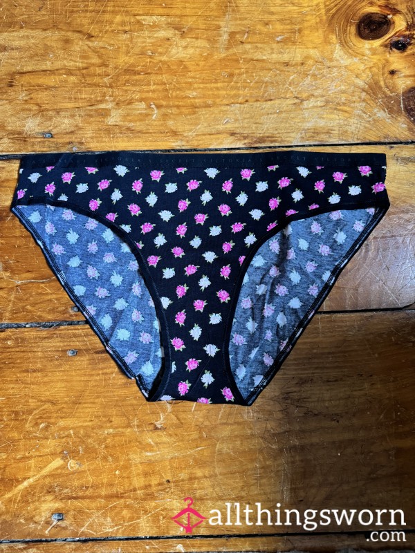 Black W/ Pink Flor*l Cotton VS Brief, XXL